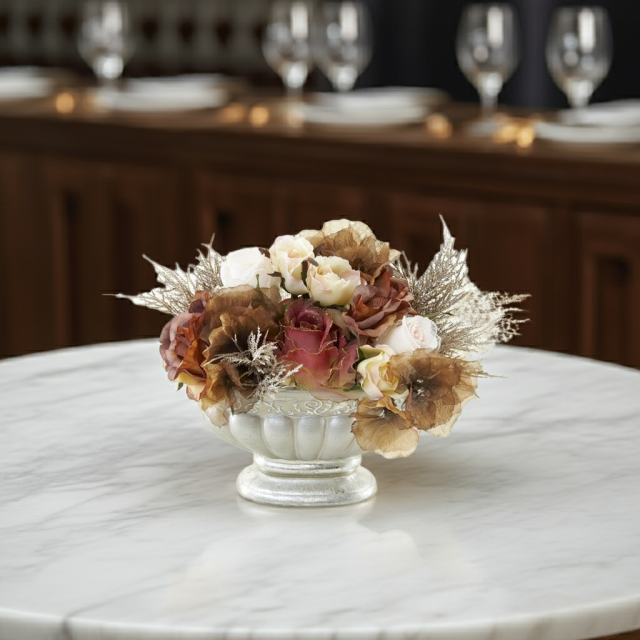 【造花・アーティフィシャルフラワー・インテリアアレンジメント】mocha maroon rose