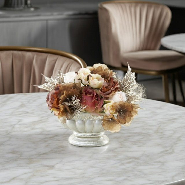 【造花・アーティフィシャルフラワー・インテリアアレンジメント】mocha maroon rose