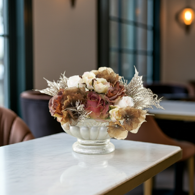 【造花・アーティフィシャルフラワー・インテリアアレンジメント】mocha maroon rose