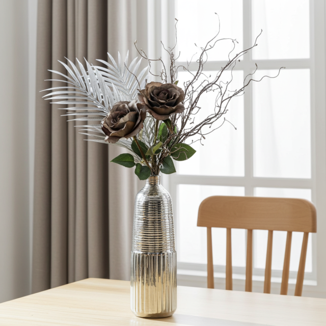 アーティフィシャルフラワー インテリアブーケアレンジ】ローズ