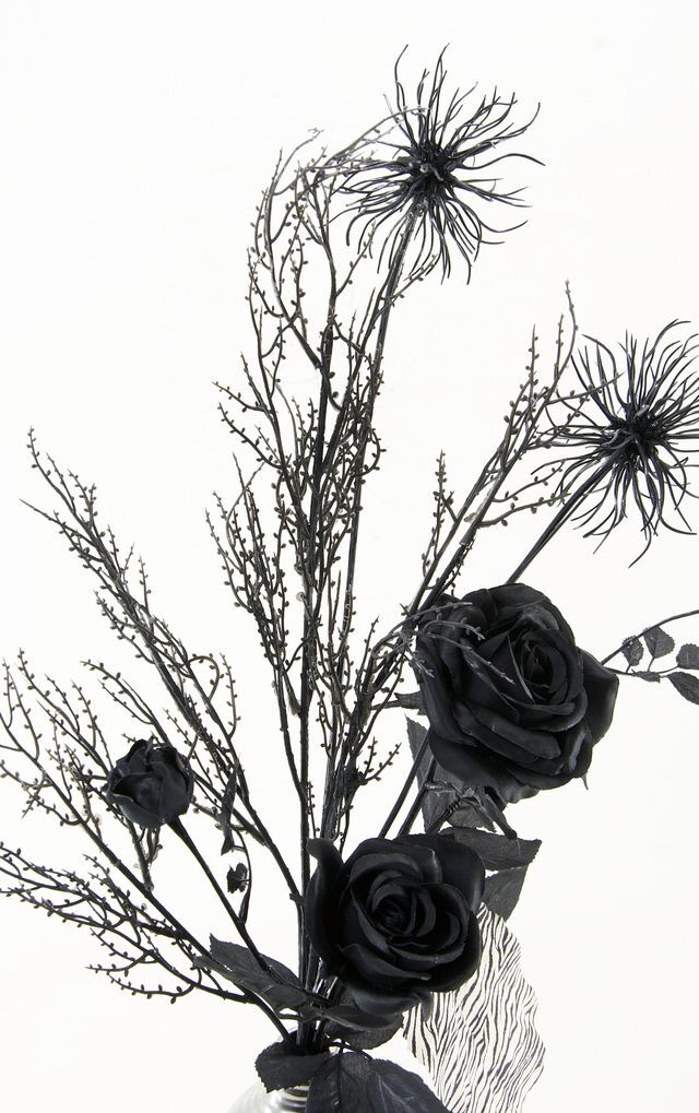 【アーティフィシャルフラワー インテリアブーケアレンジ】ローズガーデンシリーズ｜バンドルアレンジメント Black Rose