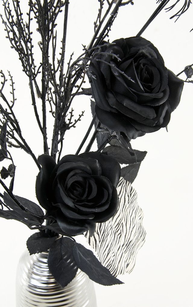 【アーティフィシャルフラワー インテリアブーケアレンジ】ローズガーデンシリーズ｜バンドルアレンジメント Black Rose