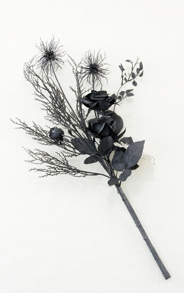 【アーティフィシャルフラワー インテリアブーケアレンジ】ローズガーデンシリーズ｜バンドルアレンジメント Black Rose