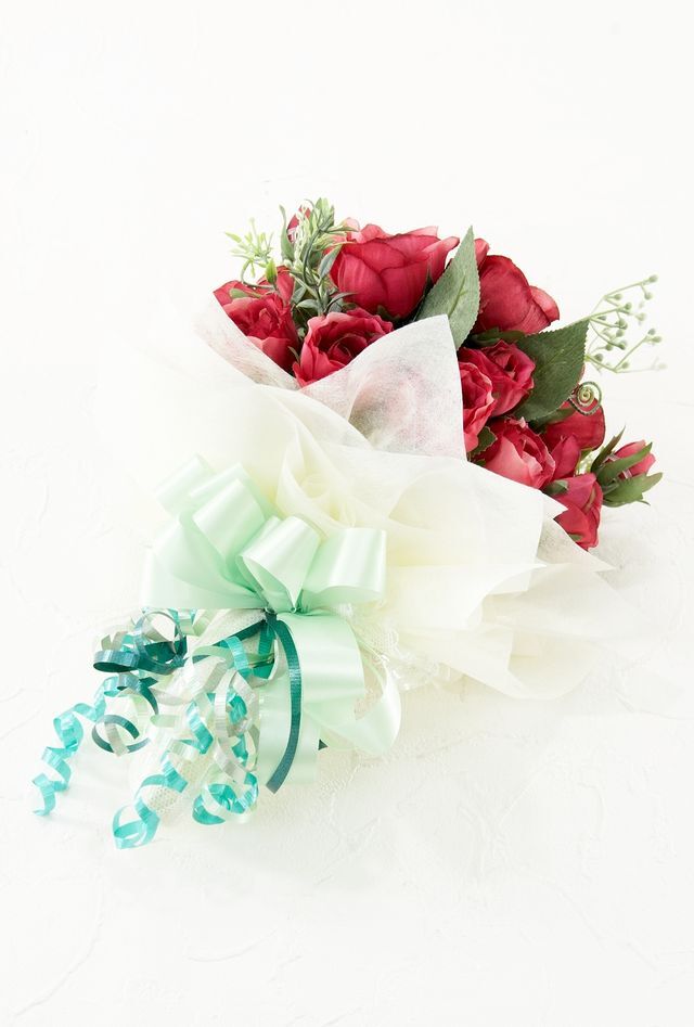 【造花・アーティフィシャルフラワー花束・造花ギフトブーケ】ローズガーデンシリーズ｜cute rose bouquet−A