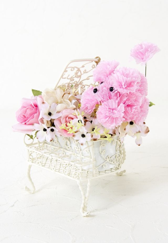 【ピアノ・プードルアレンジメント】ハーモニー・ライトピンク