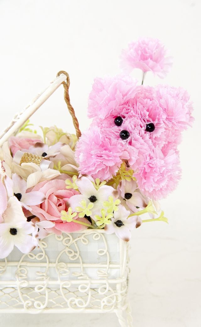 【ピアノ・プードルアレンジメント】ハーモニー・ライトピンク