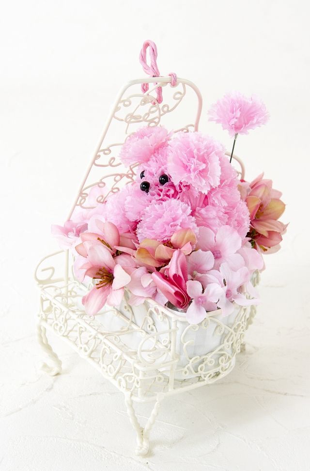 【ピアノ・プードルアレンジメント】ハーモニー・ピンク