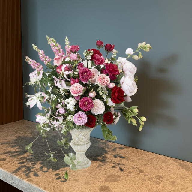 【プレミアムアレンジメント 高級造花・アートフラワー・アーティフィシャルフラワー・インテリアフラワー】Fountain of Beauty