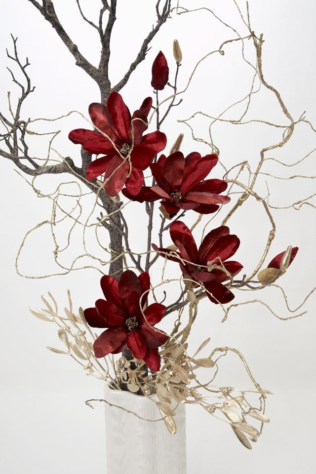 【プレミアムアレンジメント 高級造花・アートフラワー・アーティフィシャルフラワー・インテリアフラワー】Gleaming deep red