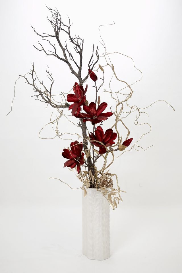 【プレミアムアレンジメント 高級造花・アートフラワー・アーティフィシャルフラワー・インテリアフラワー】Gleaming deep red