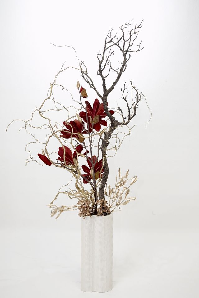 【プレミアムアレンジメント 高級造花・アートフラワー・アーティフィシャルフラワー・インテリアフラワー】Gleaming deep red