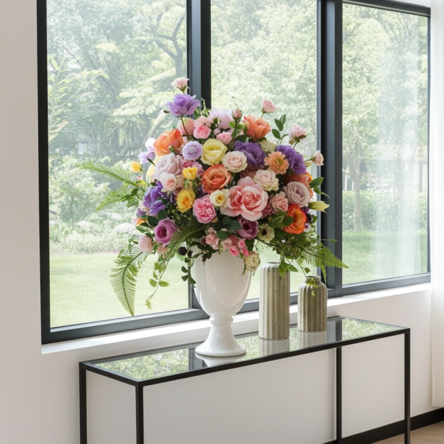 【プレミアムコレクション 造花・アーティフィシャルフラワーアレンジメント】ローズガーデンシリーズ｜プリンセス オブ パステル