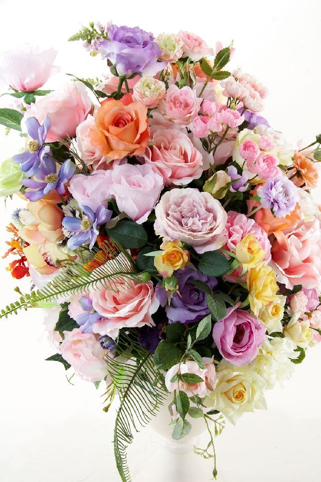 【プレミアムコレクション 造花・アーティフィシャルフラワーアレンジメント】ローズガーデンシリーズ｜プリンセス オブ パステル