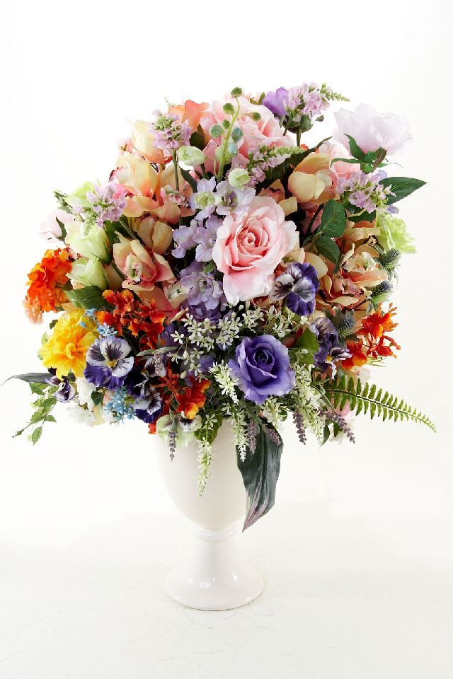 【プレミアムコレクション 造花・アーティフィシャルフラワーアレンジメント】ローズガーデンシリーズ｜プリンセス オブ パステル