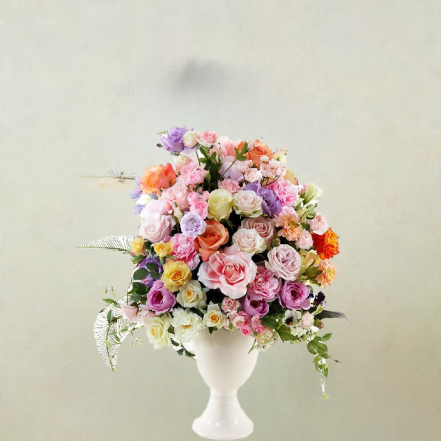 【プレミアムコレクション 造花・アーティフィシャルフラワーアレンジメント】ローズガーデンシリーズ｜プリンセス オブ パステル