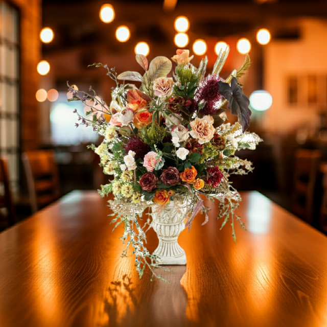 【プレミアムコレクション 造花・アーティフィシャルフラワーアレンジメント】ローズガーデンシリーズ｜ネイティブ アンバー