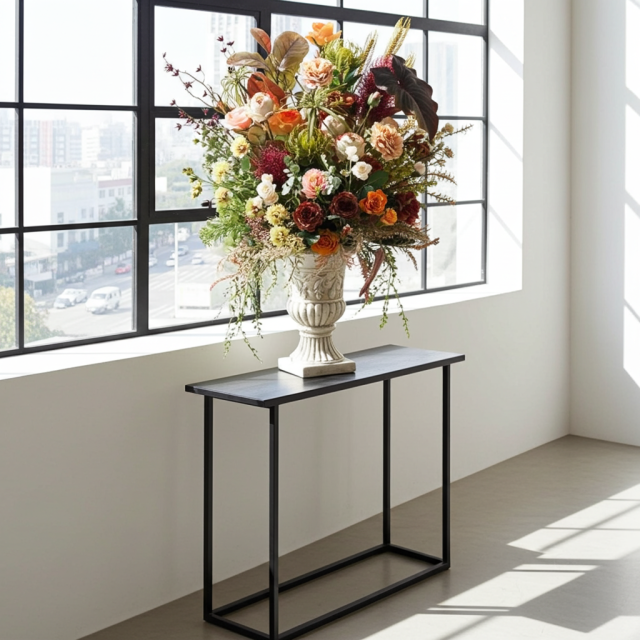 【プレミアムコレクション 造花・アーティフィシャルフラワーアレンジメント】ローズガーデンシリーズ｜ネイティブ アンバー