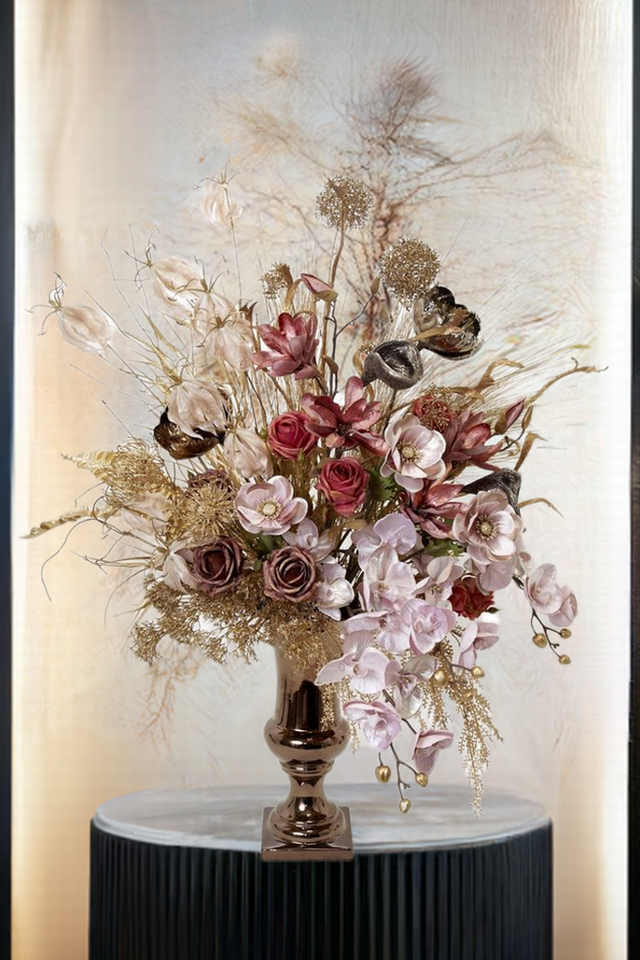 【プレミアムデザイン 造花・アーティフィシャルフラワーアレンジメント】Shining Goddess of Mercy