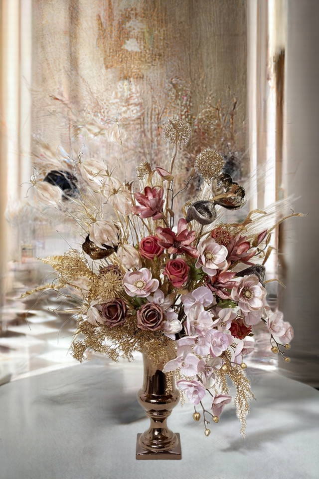 【プレミアムデザイン 造花・アーティフィシャルフラワーアレンジメント】Shining Goddess of Mercy