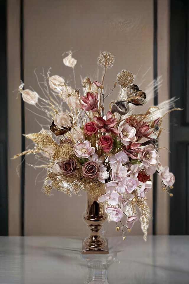 【プレミアムデザイン 造花・アーティフィシャルフラワーアレンジメント】Shining Goddess of Mercy