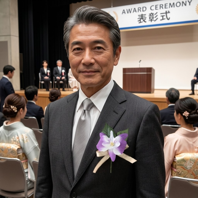 【卒業式・入学式・パーティー・イベント・式典用のコサージュ】デンファレのアートフラワーコサージュ