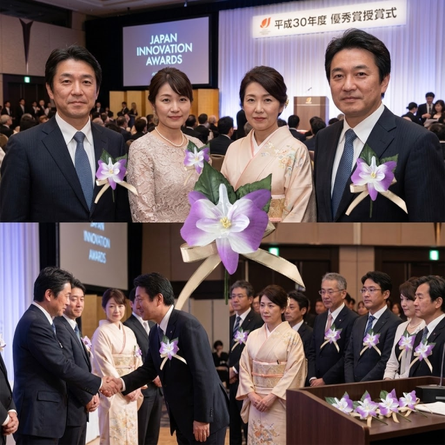 【卒業式・入学式・パーティー・イベント・式典用のコサージュ】デンファレのアートフラワーコサージュ
