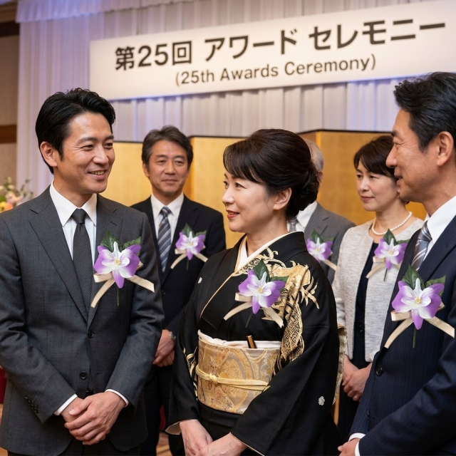 【卒業式・入学式・パーティー・イベント・式典用のコサージュ】デンファレのアートフラワーコサージュ