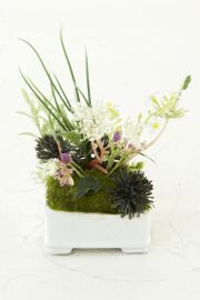 【造花 アーティフィシャルフラワー インテリアグリーン】ミニ苔盆栽A