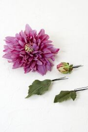 【コサージュ＆髪飾り・2WAYタイプ】クィーンダリア/ピンクパープル