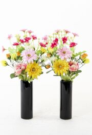 【お墓・仏壇用の造花 供花】アネモネ＆ガーベラ&デイジーのミニ仏花セット（左右１対）