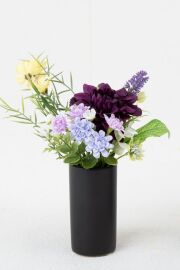 【アーティフィシャルフラワー・造花 お仏壇向けリトル仏花・供花】ラベンダーとダリアのミニ供花－1束タイプ