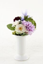 【アーティフィシャルフラワー・造花 お仏壇向けリトル仏花・供花】ダリア＆ローズのミニ仏花－1束タイプ