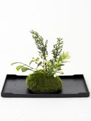 【造花 観葉植物 インテリアグリーン】こけ玉 ジャパーニーズモダンZ（下皿付き）