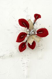 【造花・アートフラワー・髪飾り】和装用和風髪飾り-紅色