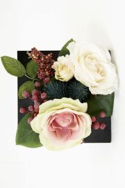 【スクエアフレーム　造花アレンジメント】Ｍサイズ　シリーズ