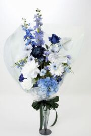 【贈答・贈呈用花束・造花花束・豪華花束】プロポーズ・記念日など記憶に残る枯れないフラワーギフト／ブルーサファイアブーケ