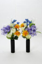 【造花・アーティフィシャルフラワー 仏花・供花・墓花】お彼岸・お盆の御供花D（左右１対セット）