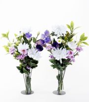 【造花の仏花・供花】菊＆トルコキキョウの供花（左右１対セット）
