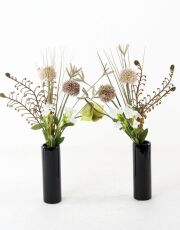 【お墓・仏壇用の造花ミニ供花】アリウムとアンスリュームのコンパクト仏花
