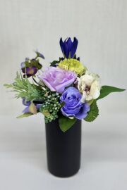 【アーティフィシャルフラワー・造花 お仏壇向けリトル仏花・供花】ローズとマムのミニ供花－1束タイプ