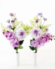 【造花の仏花・供花】胡蝶蘭＆ダリアのモダン供花（左右１対セット）