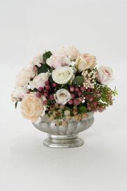 【造花・アーティフィシャルフラワー・インテリアアレンジメント】パウダリーローズ