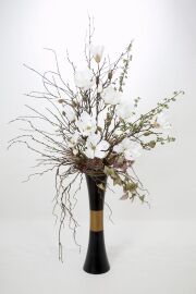 【プレミアムコレクション・ジャパニーズモダン・ 造花・アーティフィシャルフラワーアレンジメント】歌蓮－karen