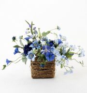 【造花・アーティフィシャルフラワー・ジャパニーズモダン・カゴアレンジメント】涼那-suzuna