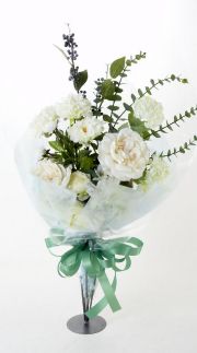 【贈答・贈呈用・ギフトの造花花束】ラフィネホワイト・ブーケ