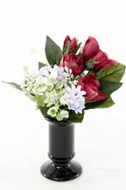 【アーティフィシャルフラワー・造花 お仏壇向け ミニ供花・1束タイプ】ローズガーデンシリーズ｜small funeral rose－B