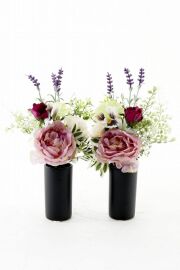 【アーティフィシャルフラワー・造花 お墓・お仏壇向け ミニ仏花・供花1対-左右2束セット】ローズガーデンシリーズ｜small funeral rose