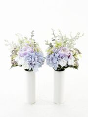 【アーティフィシャルフラワー・造花 お墓・お仏壇向け ミニ仏花・供花1対-左右2束セット】ローズガーデンシリーズ｜small funeral rose