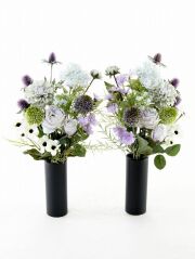 【アーティフィシャルフラワー・造花 お墓・お仏壇向け仏花・供花1対-左右2束セット】ローズガーデンシリーズ｜funeral rose-A
