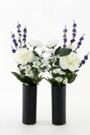 【アーティフィシャルフラワー・造花 お墓・お仏壇向け仏花・供花1対-左右2束セット】ローズガーデンシリーズ｜offering of roses-A